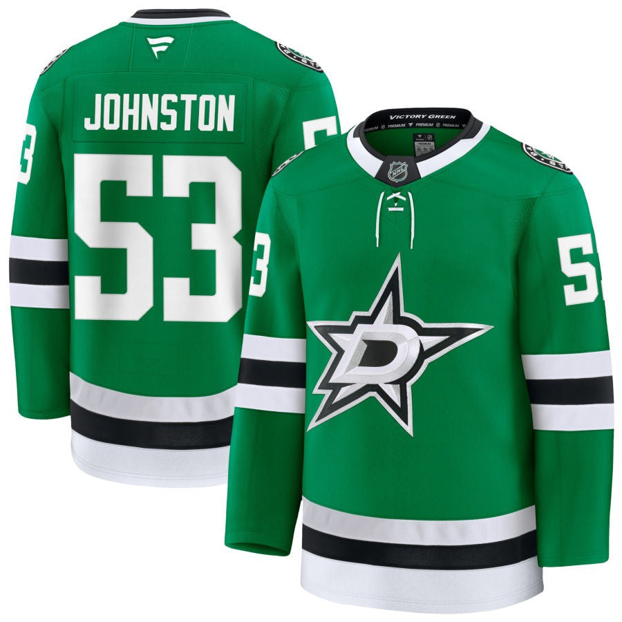 Wyatt Johnston Dallas Stars 2025 Home Premium Kelly Green Jersey 1 Wyatt Johnston Dallas Stars 2025 Home Premium Kelly Green Jersey