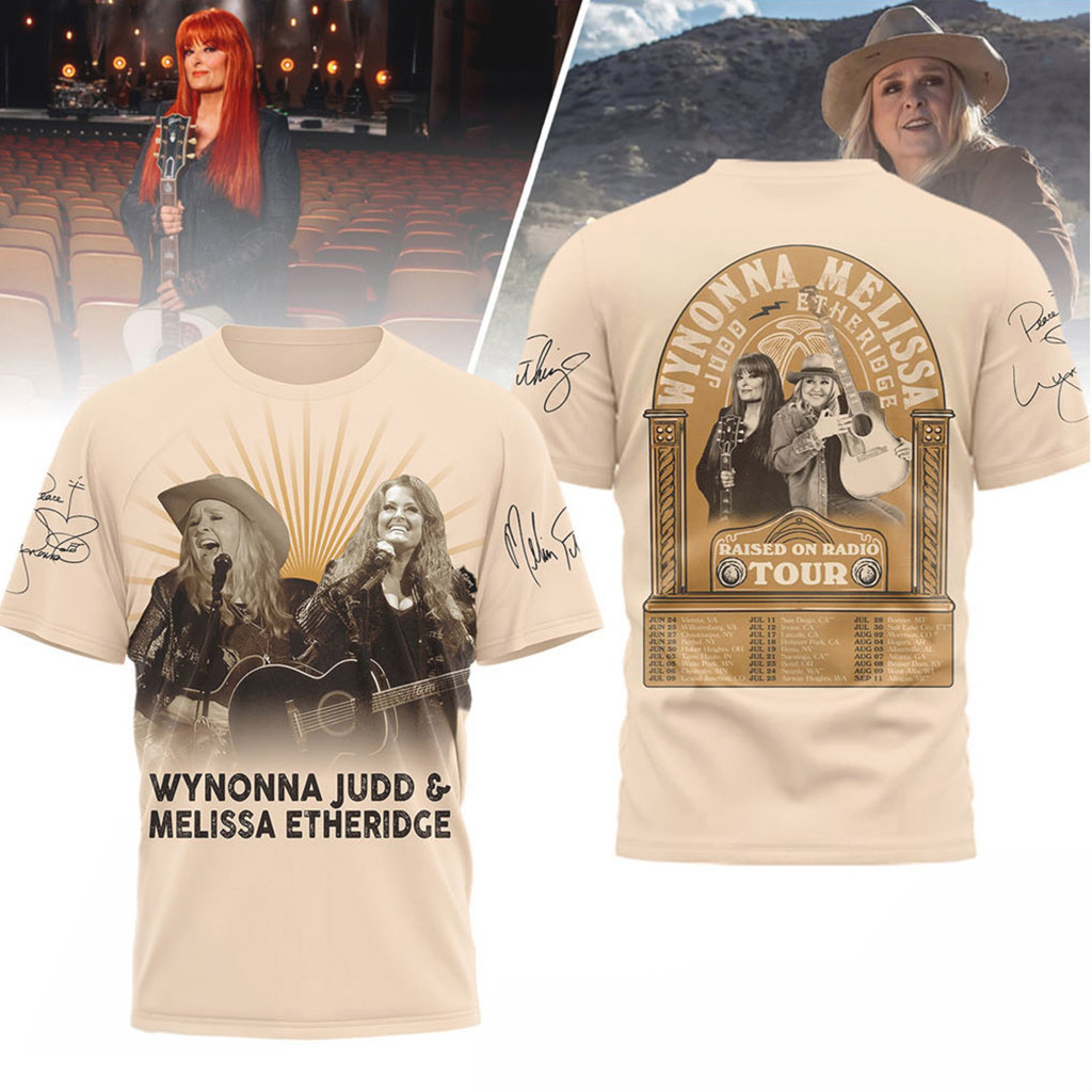 Wynonna Judd And Melissa Etheridge Raised On Radio Tour 2026 T-Shirt Gifts For Music Fans