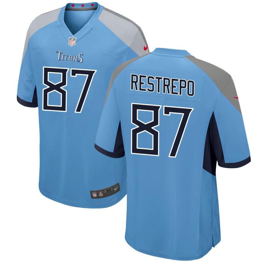 Xavier Restrepo Tennessee Titans 2025 Alternate Game Jersey - Light Blue