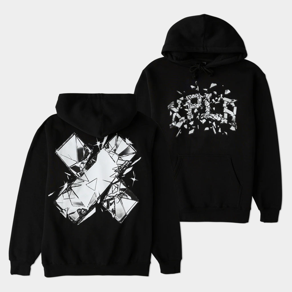 XPLR Merch 2026 Shattered Black Hoodie Sam And Colby Merch Gifts For Father In Law