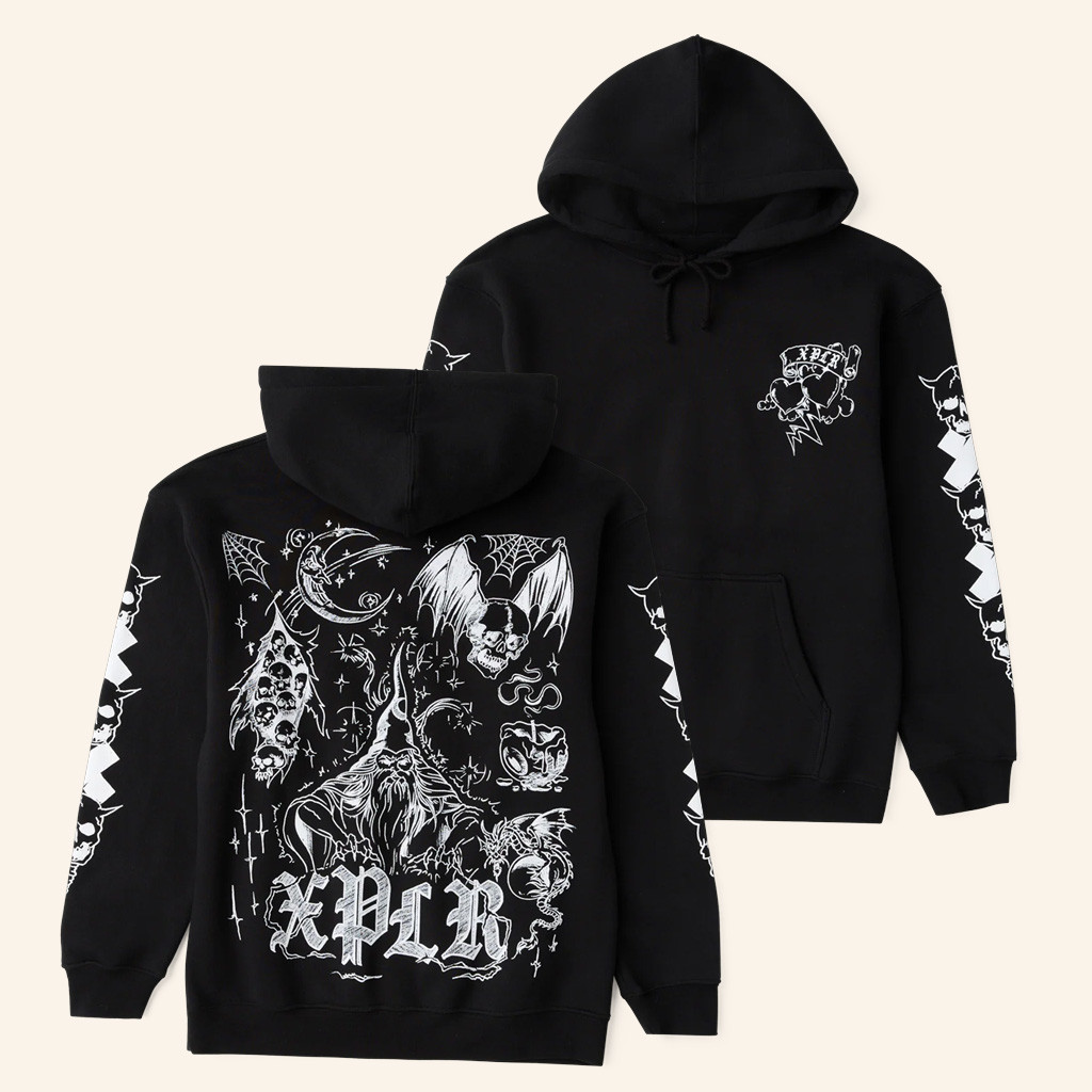 XPLR Merch Inked Black Hoodie Halloween Apparel Best Gift Ideas For Him
