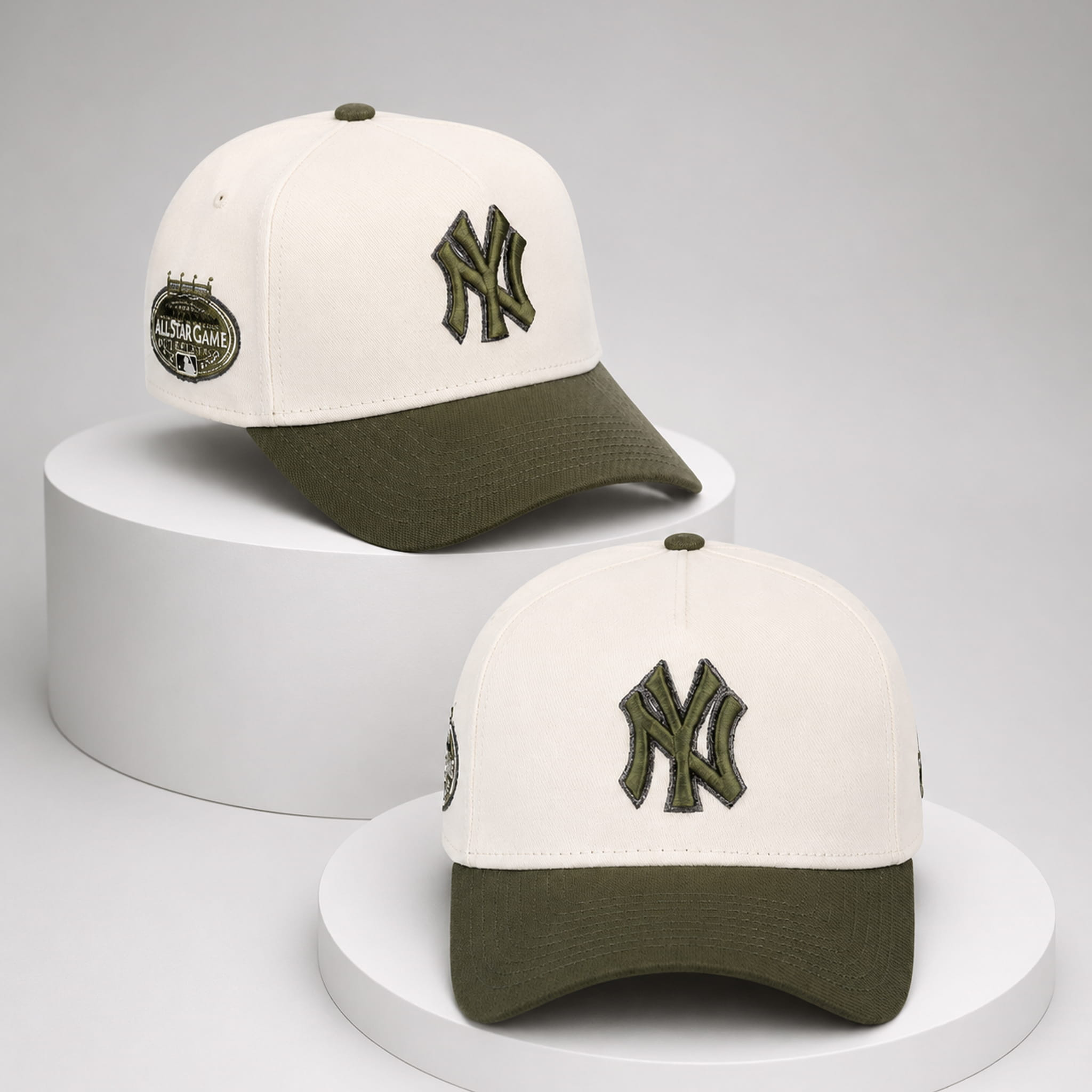 Yankees All Star Game Chrome Olive Hat Embroidered New York Yankees Merch Gifts For Fan