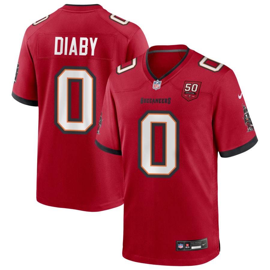 Yaya Diaby Tampa Bay Buccaneers 2025 50th Season Game Jersey - Red