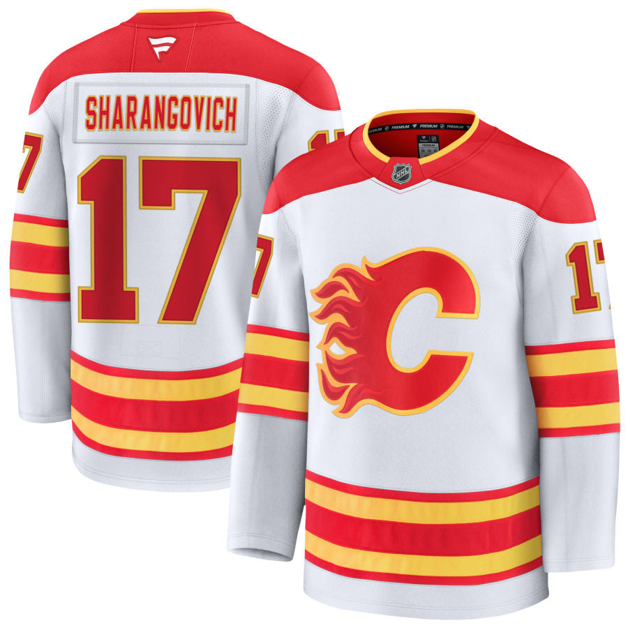 Yegor Sharangovich Calgary Flames 2025 Away Jersey - White 1 Yegor Sharangovich Calgary Flames 2025 Away Jersey - White
