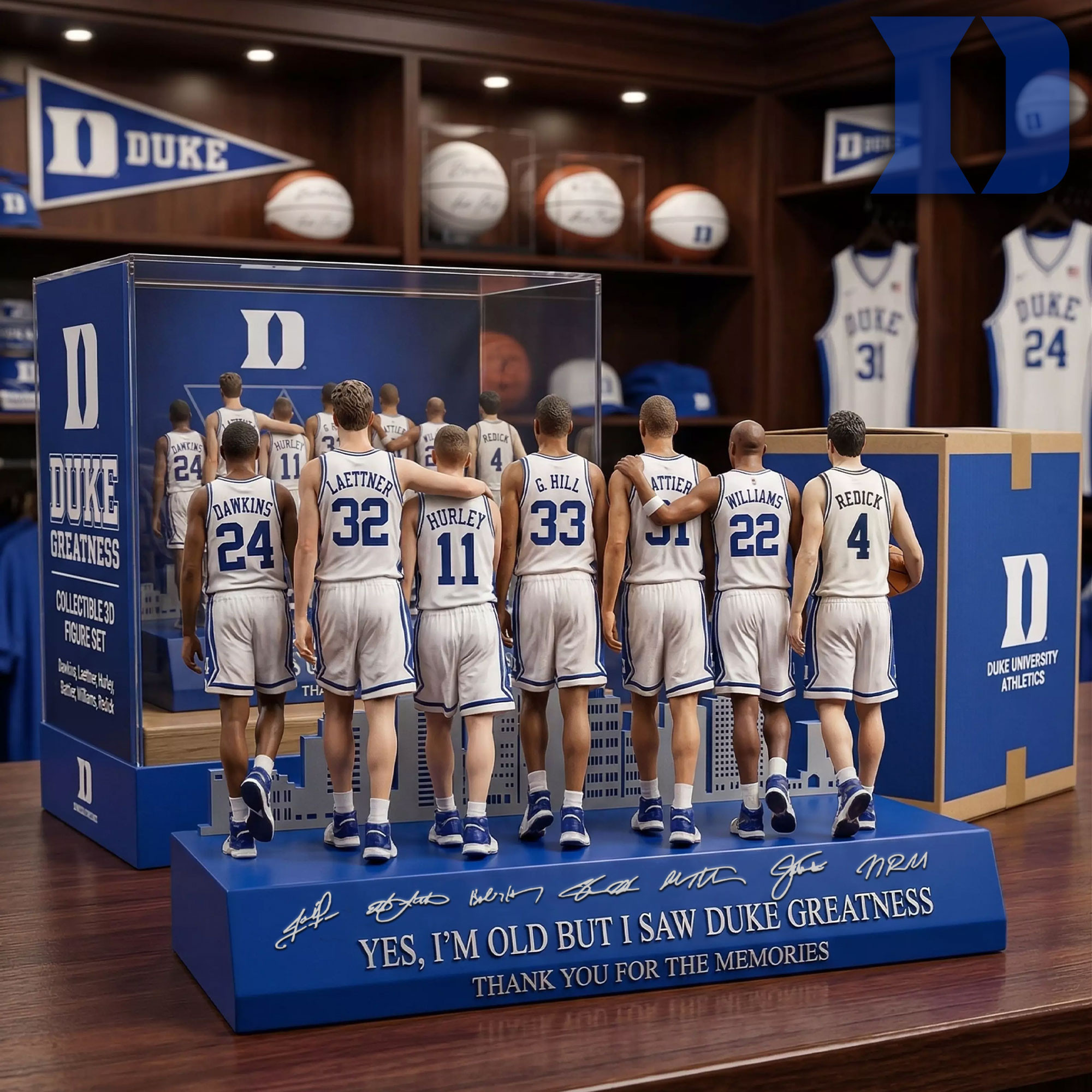 Yes I'm Old But I Saw Duke Greatness Acrylic Plaque Duke Blue Devils Merch Basketball Fan Gifts