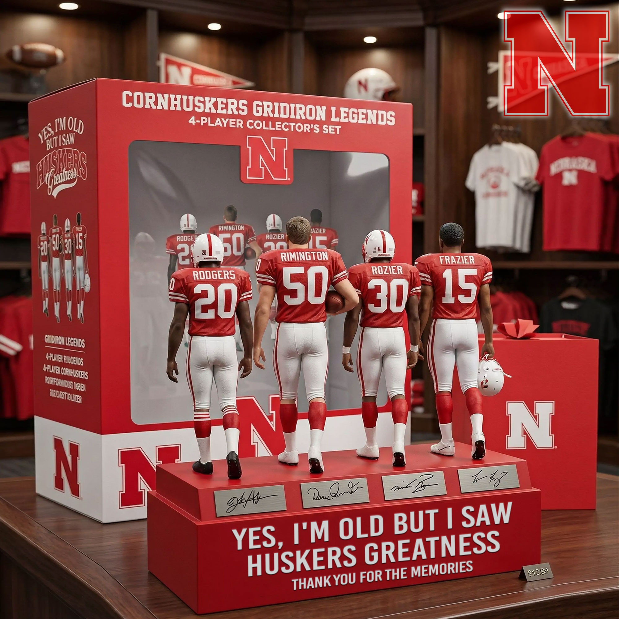 Yes I'm Old But I Saw Huskers Greatness Acrylic Plaque Nebraska Cornhuskers Merch Gifts For Fan
