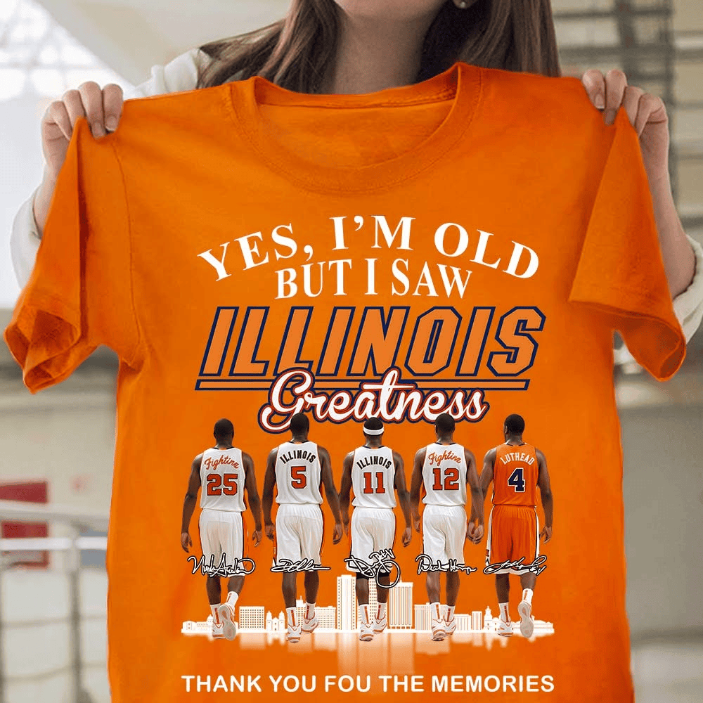 Yes I'm Old But I Saw Illinois Greatness T-Shirt Illinois Basketball Merch Gifts For Fans 2026