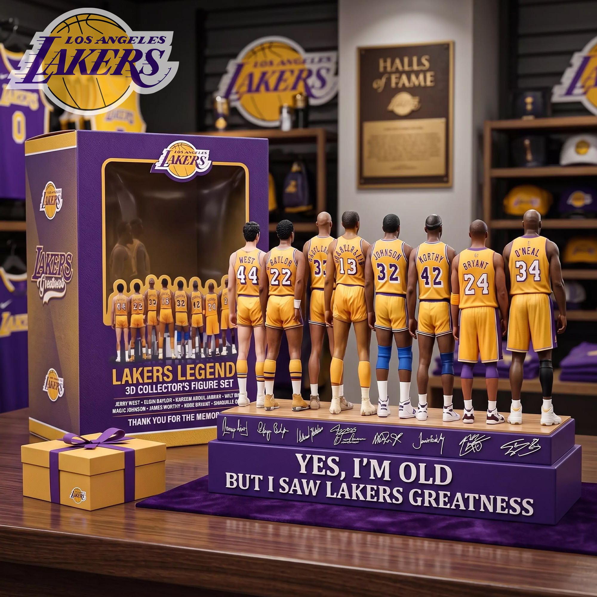 Yes I'm Old But I Saw Lakers Greatness Acrylic Plaque 2026 LA Lakers Merch Basketball Fan Gifts