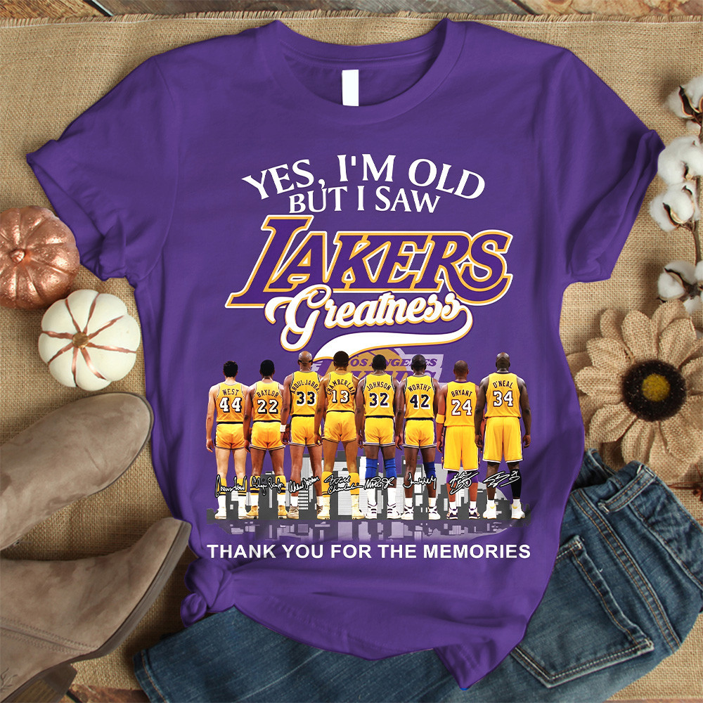 Yes I'm Old But I Saw Lakers Greatness T-Shirt LA Lakers Merch Thank You For The Memories Tee