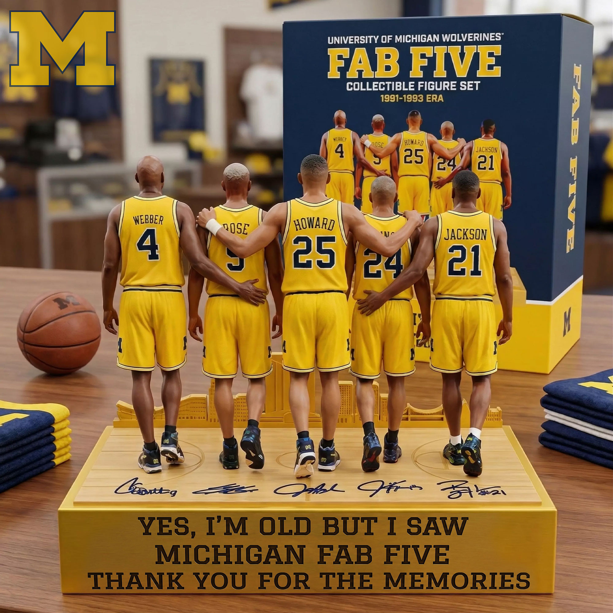 Yes I'm Old But I Saw Michigan Fab Five 1991 1993 Era Acrylic Plaque Michigan Wolverines Merch