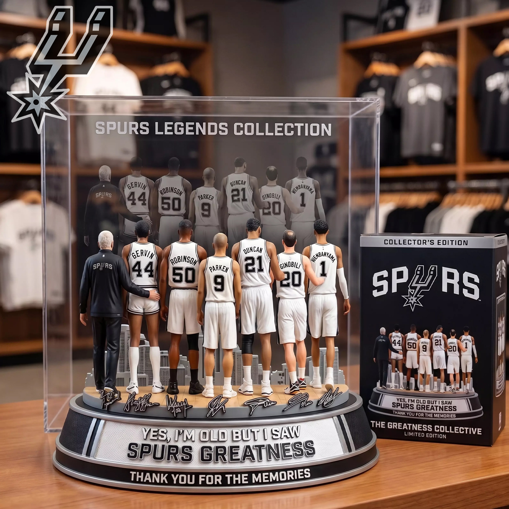Yes I'm Old But I Saw Spurs Greatness Acrylic Plaque 2026 SA Spurs Merch Basketball Fan Gifts