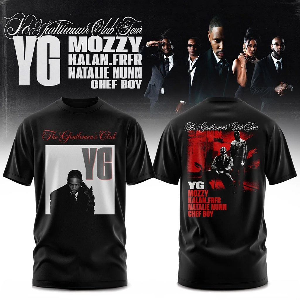 YG Merch The Gentlemen's Club Tour 2026 T-Shirt Black Presents For Rap Fans