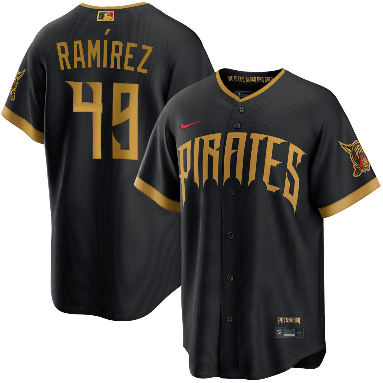 Yohan Ramirez Pittsburgh Pirates 2026 City Connect Stadium Jersey - Black