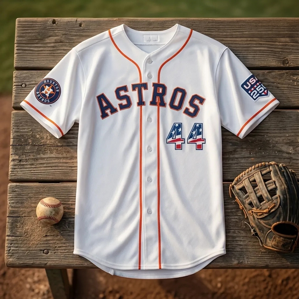 Yordan Alvarez Houston Astros USA Flag Number 44 Baseball Jersey Houston Astros Merch 2026