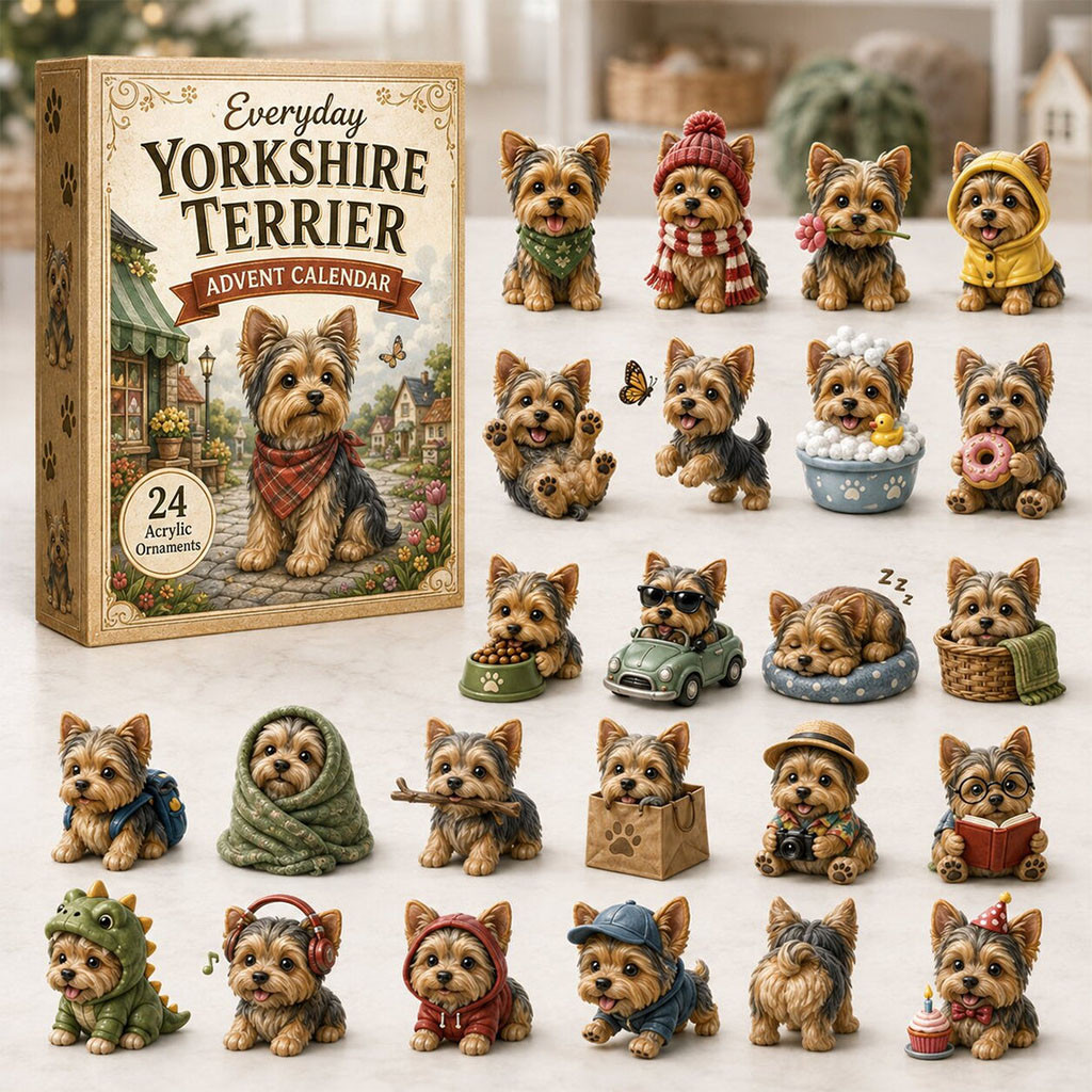 Yorkshire Terrier Advent Calendar 2026 24 Days Christmas Mystery Ornaments Yorkie Lover Holiday Gift