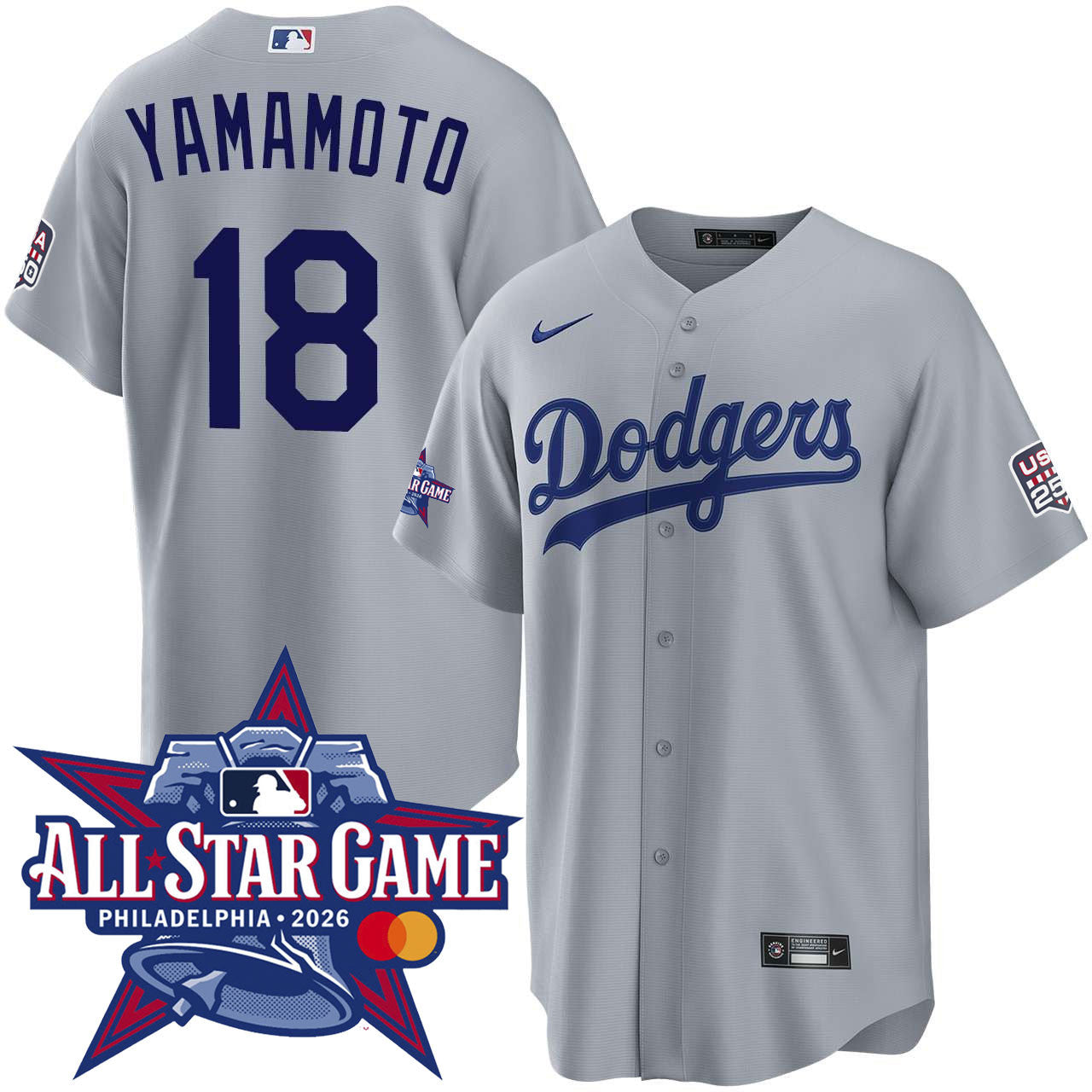Yoshinobu Yamamoto Los Angeles Dodgers 2026 All-Star Game Road Jersey
