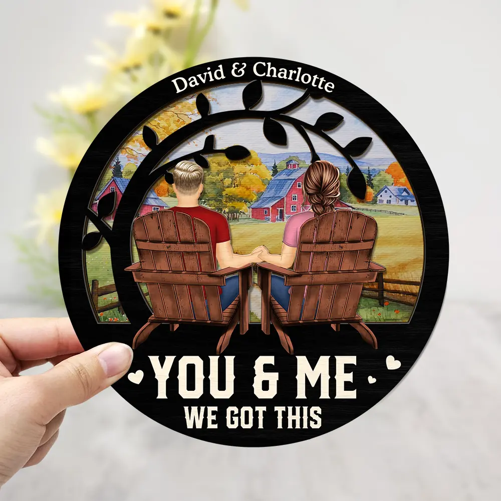 You And Me We Got This - Personalized 2-Layered Wooden Plaque With Stand - Image 3