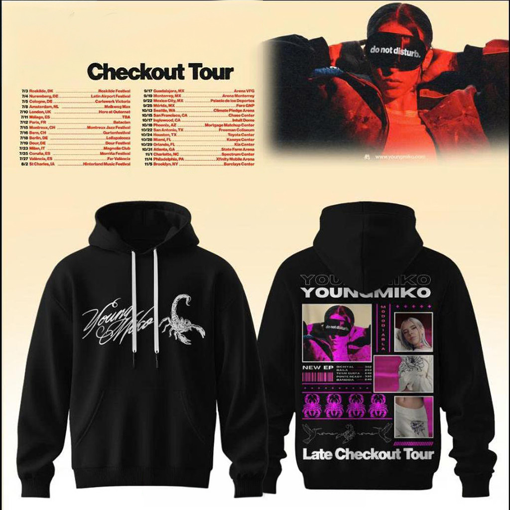 Young Miko Late Checkout Tour 2026 Hoodie Young Miko Merch Gift Ideas For Rapper Fans