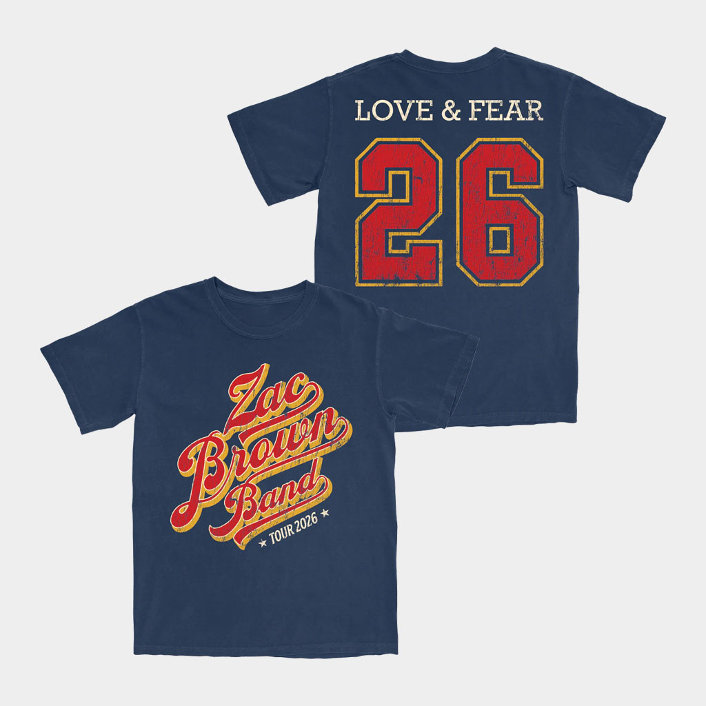 Zac Brown Merch 2026 Bomber Navy T-Shirt Zac Brown Band Tour Merch Gift For Music Lovers