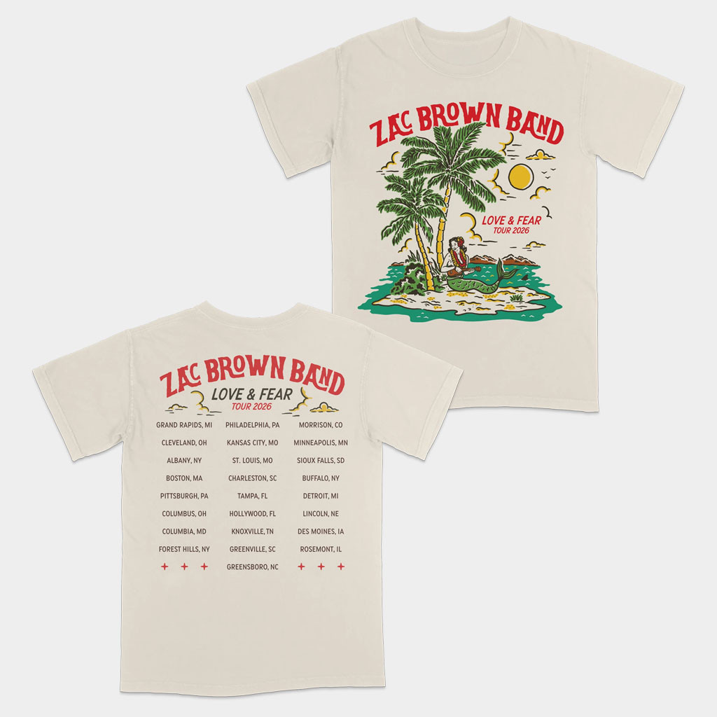 Zac Brown Merch 2026 Mermaid Tour T-Shirt Zac Brown Band Tour Merch Gift For Music Lovers