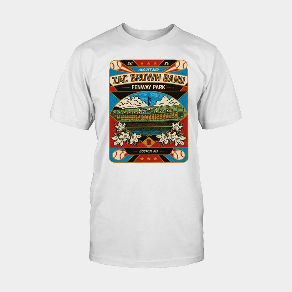 Zac Brown Merch 2026 Zac Brown Band Fenway Park 2026 Boston MA T-Shirt Gift For Music Lovers