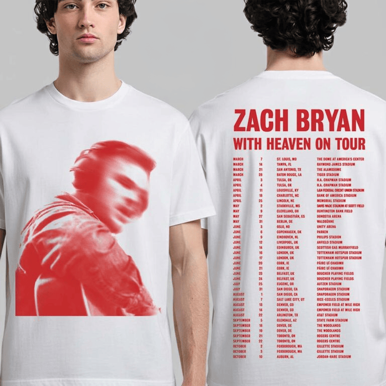 Zach Bryan With Heaven On Top Tour 2026 T-Shirt Zach Bryan Merch Gifts For Best Friends