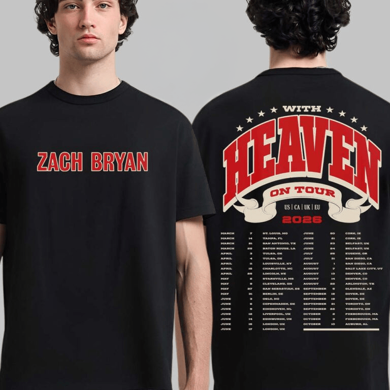 Zach Bryan With Heaven On Top Tour 2026 T-Shirt Zach Bryan Merch Gifts For Brother