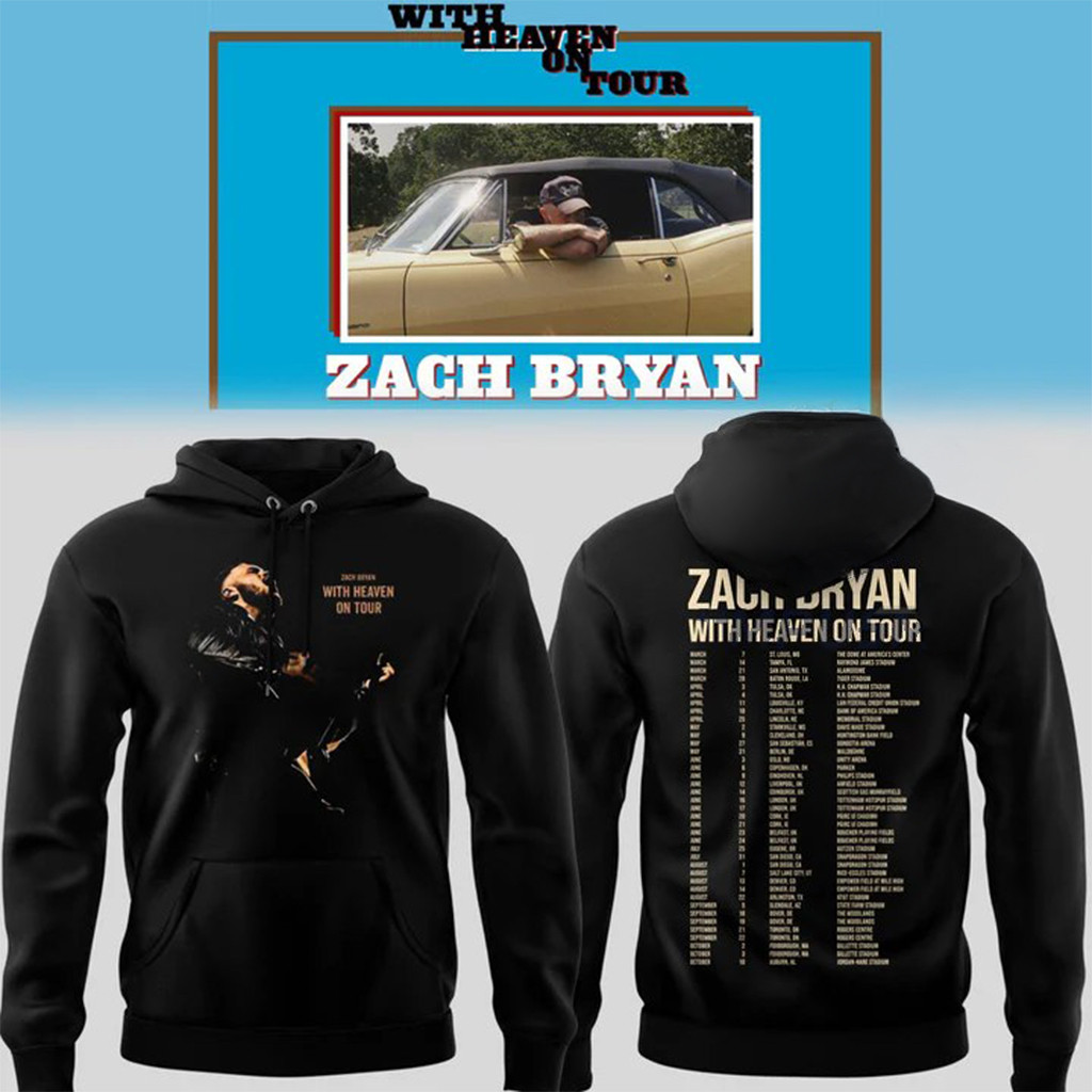 Zach Bryan With Heaven On Tour Hoodie Zach Bryan Merch Father's Day Gifts For Music Lovers