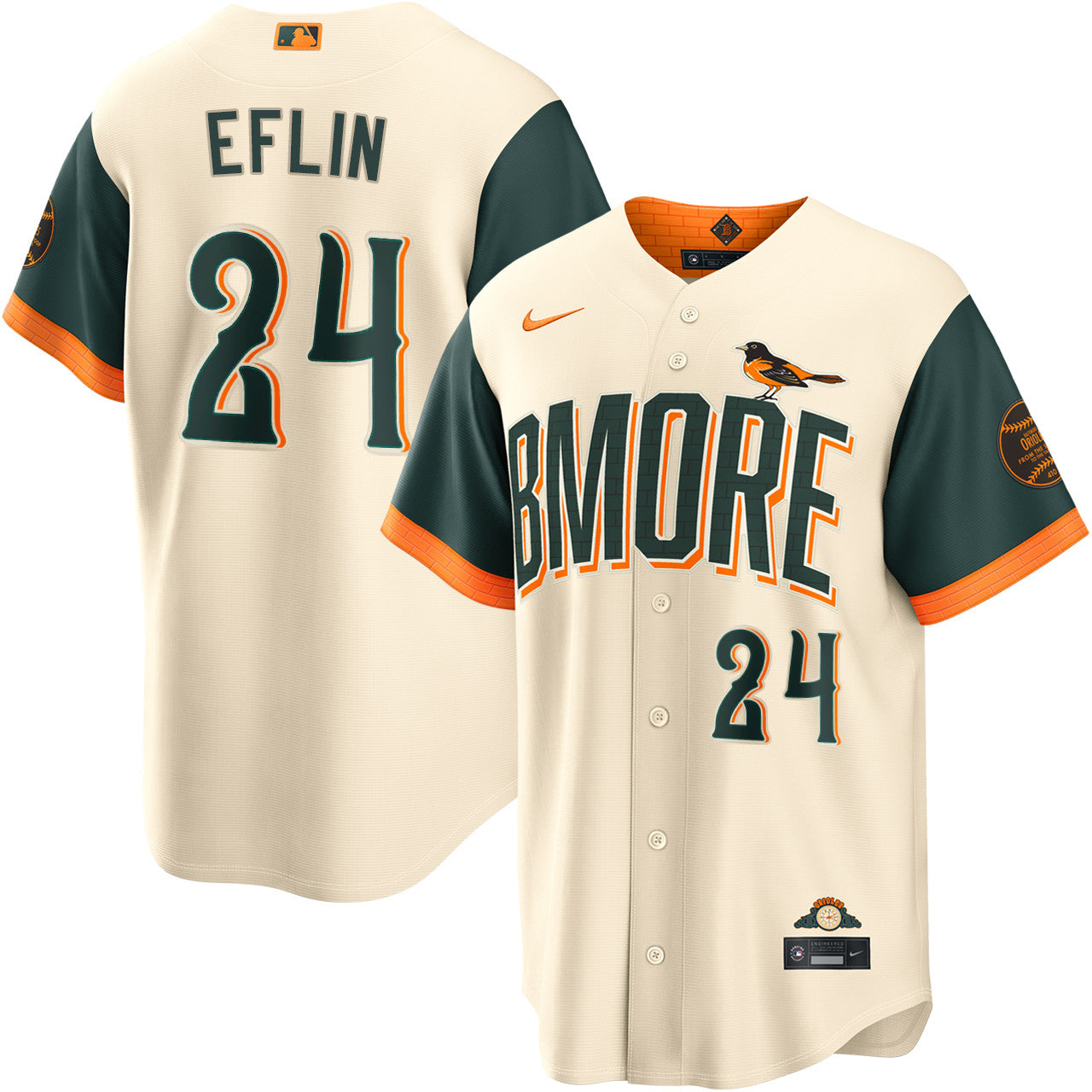 Zach Eflin Baltimore Orioles 2026 City Connect Jersey - Cream
