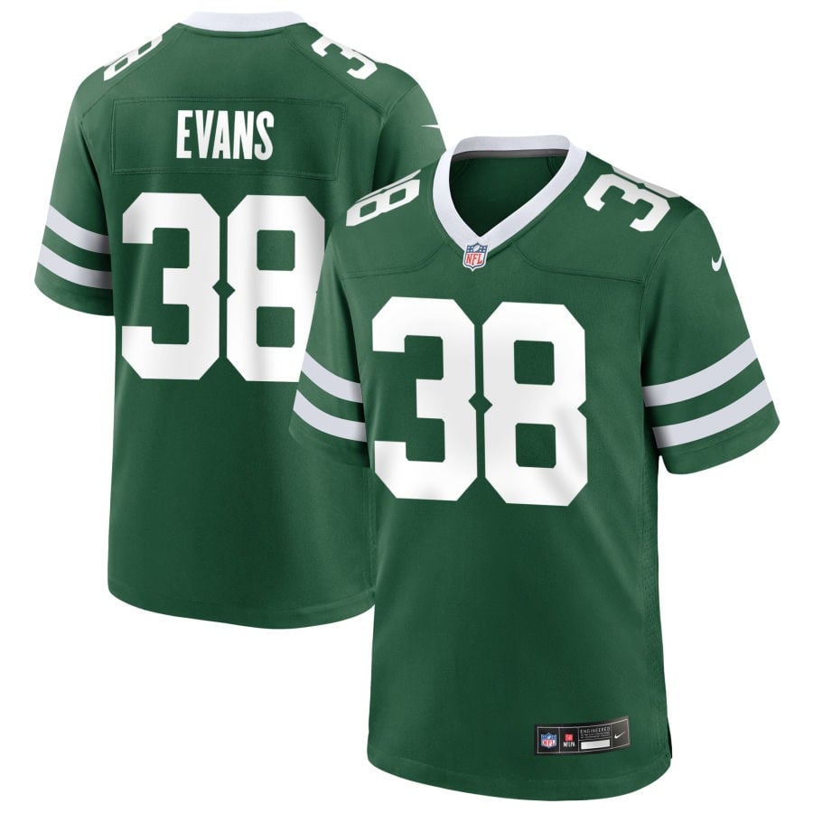Zach Evans New York Jets 2025 Game Jersey - Legacy Green