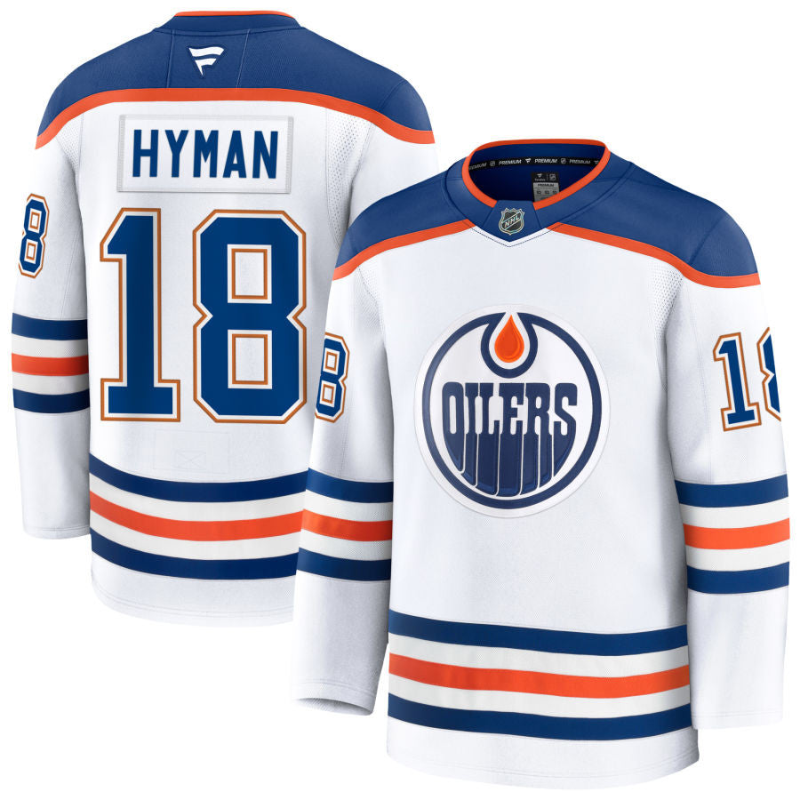 Zach Hyman Edmonton Oilers 2025 Away Premium White Jersey 1 Zach Hyman Edmonton Oilers 2025 Away Premium White Jersey