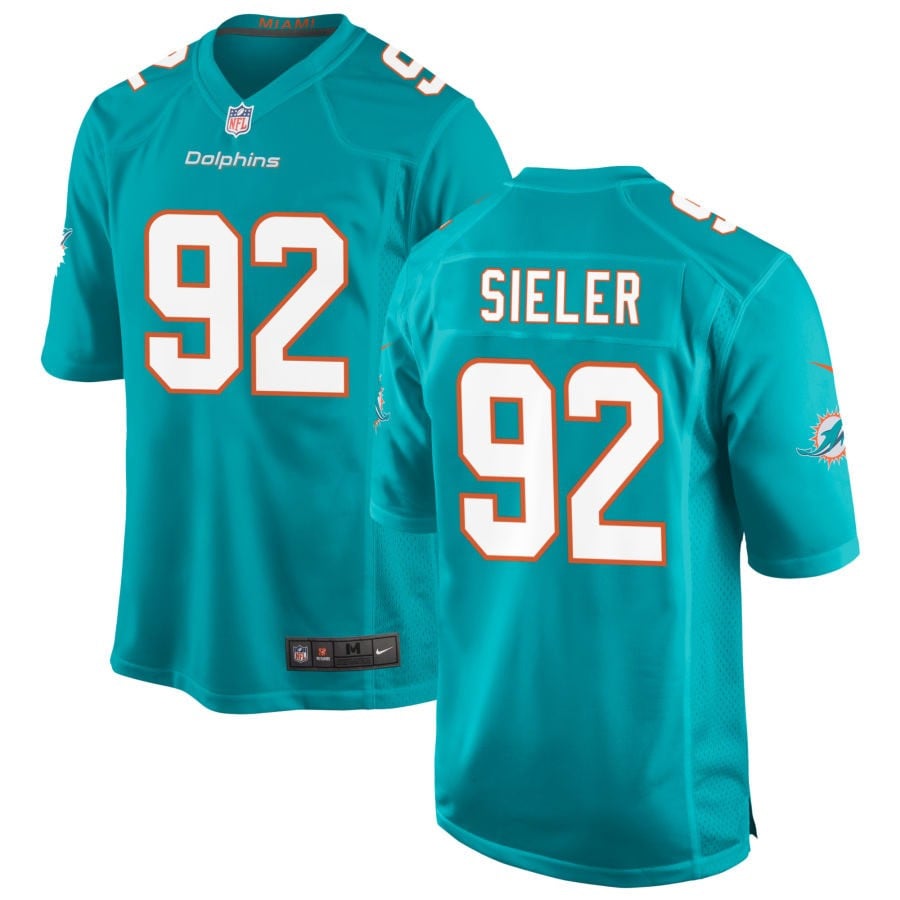 Zach Sieler Miami Dolphins 2025 Game Jersey - Aqua