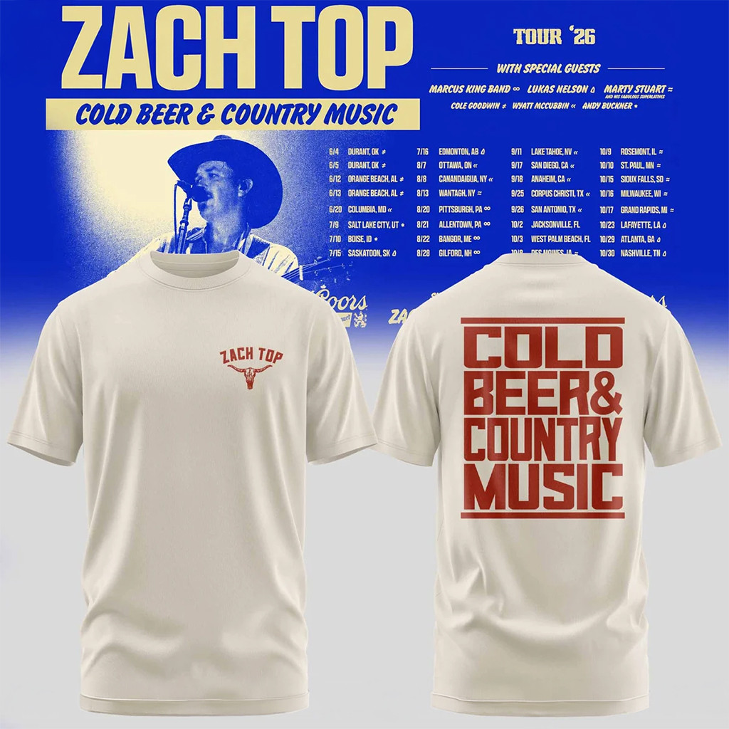 Zach Top Merch Cold Beer And Country Music Tour Shirt Music Lover Gifts For Him