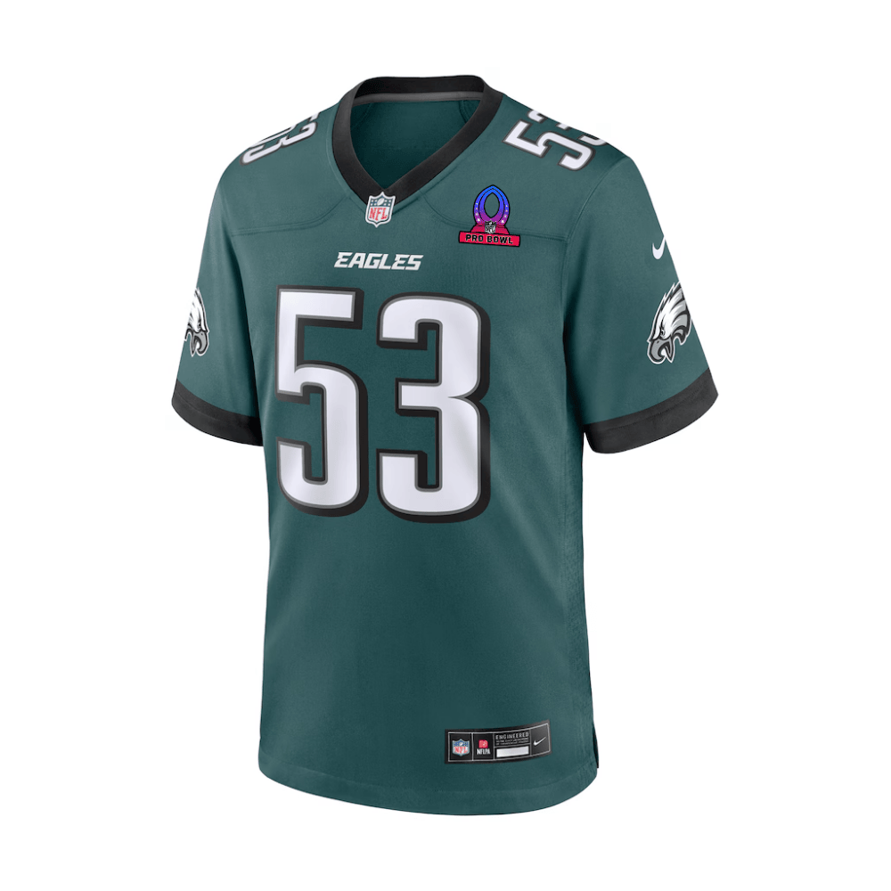 Zack Baun Philadelphia Eagles 2025 Pro Bowl Patch Game Men Jersey - Midnight Green - Image 2