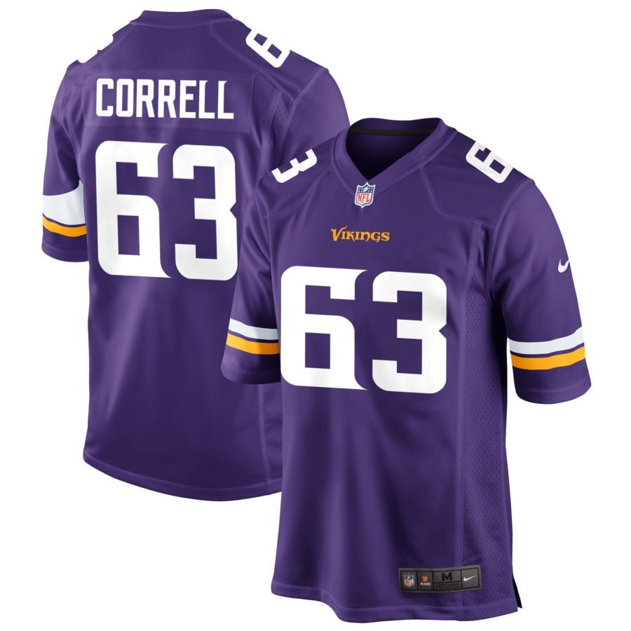 Zeke Correll Minnesota Vikings 2025 Game Jersey - Purple