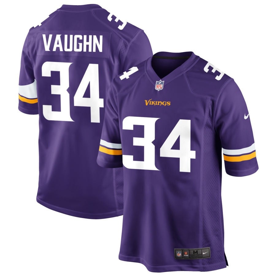 Zemaiah Vaughn Minnesota Vikings 2025 Game Jersey - Purple