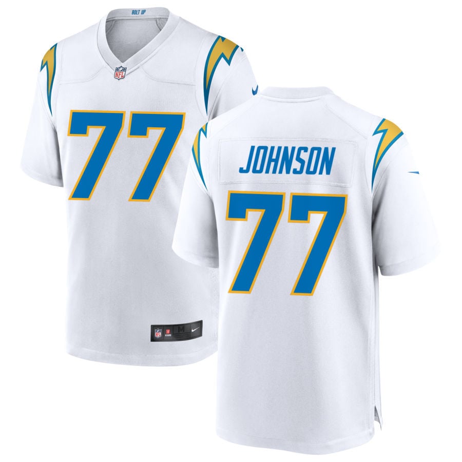 Zion Johnson Los Angeles Chargers 2025 Game Jersey - White