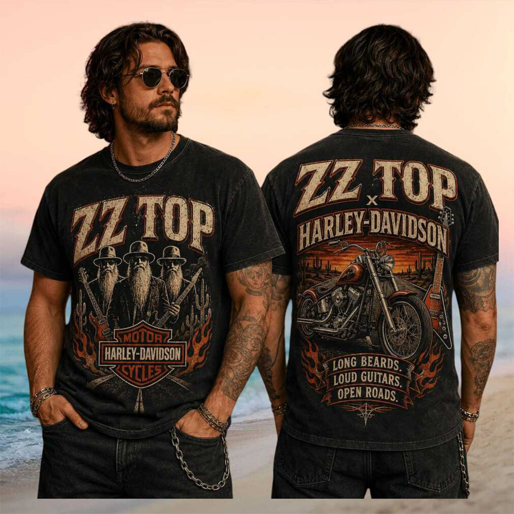ZZ Top x HD Long Beards Loud Guitars Open Roads Shirt ZZ Top Tour 2026 Merch Gifts For Rock Fans